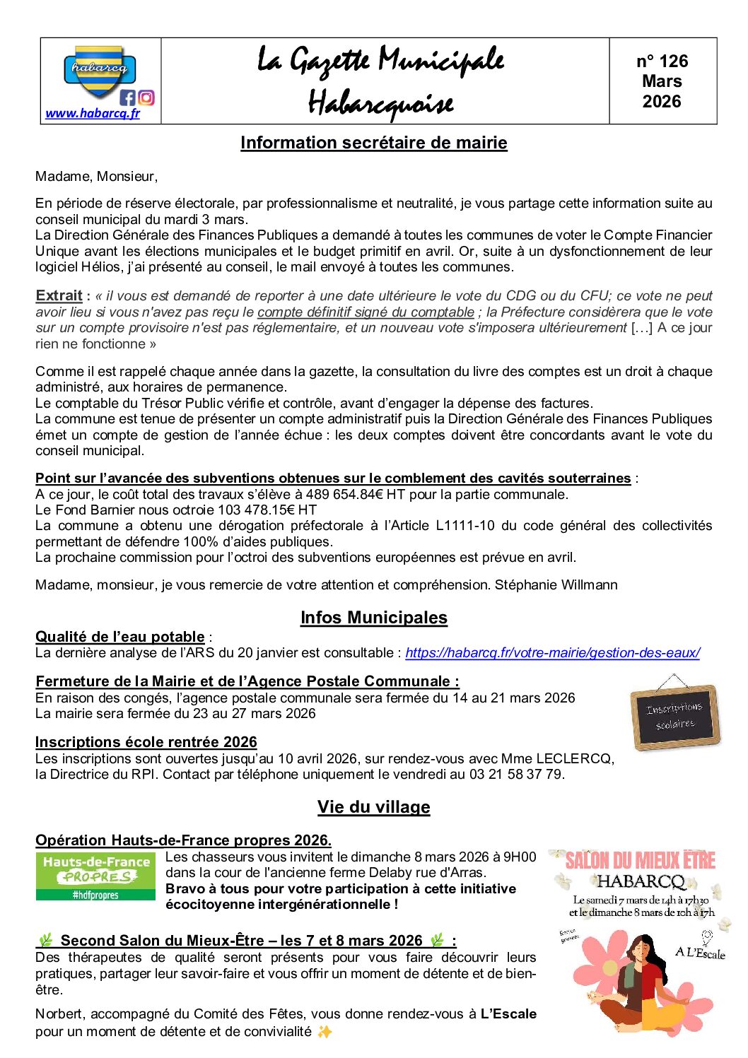 La Gazette Municipale Habarcquoise #126