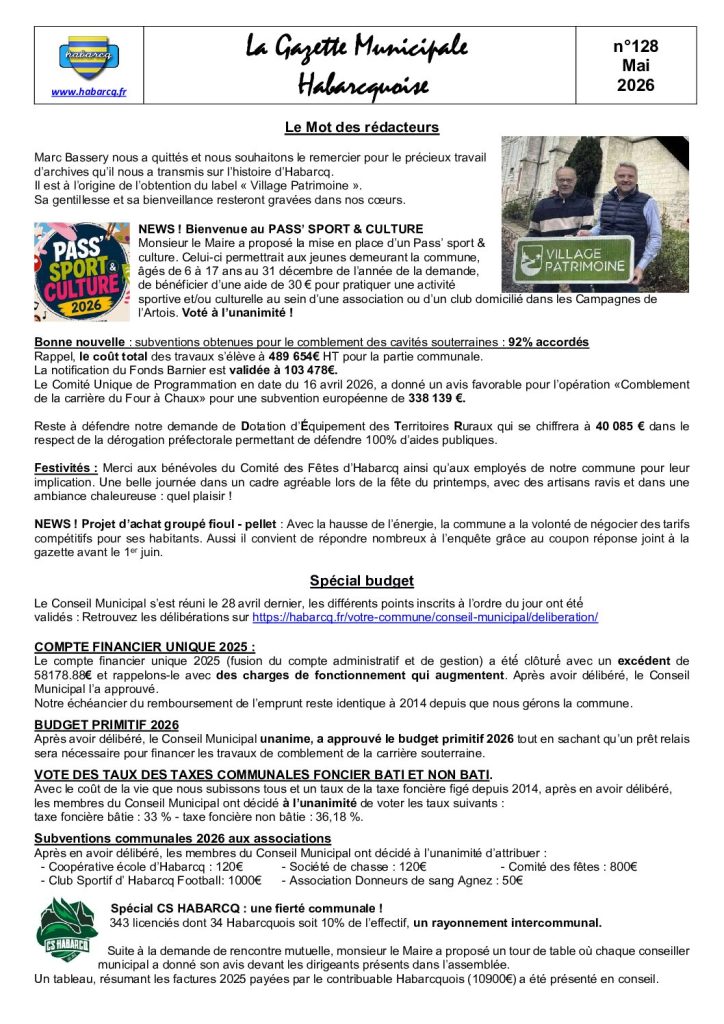 La Gazette Municipale Habarcquoise #128
