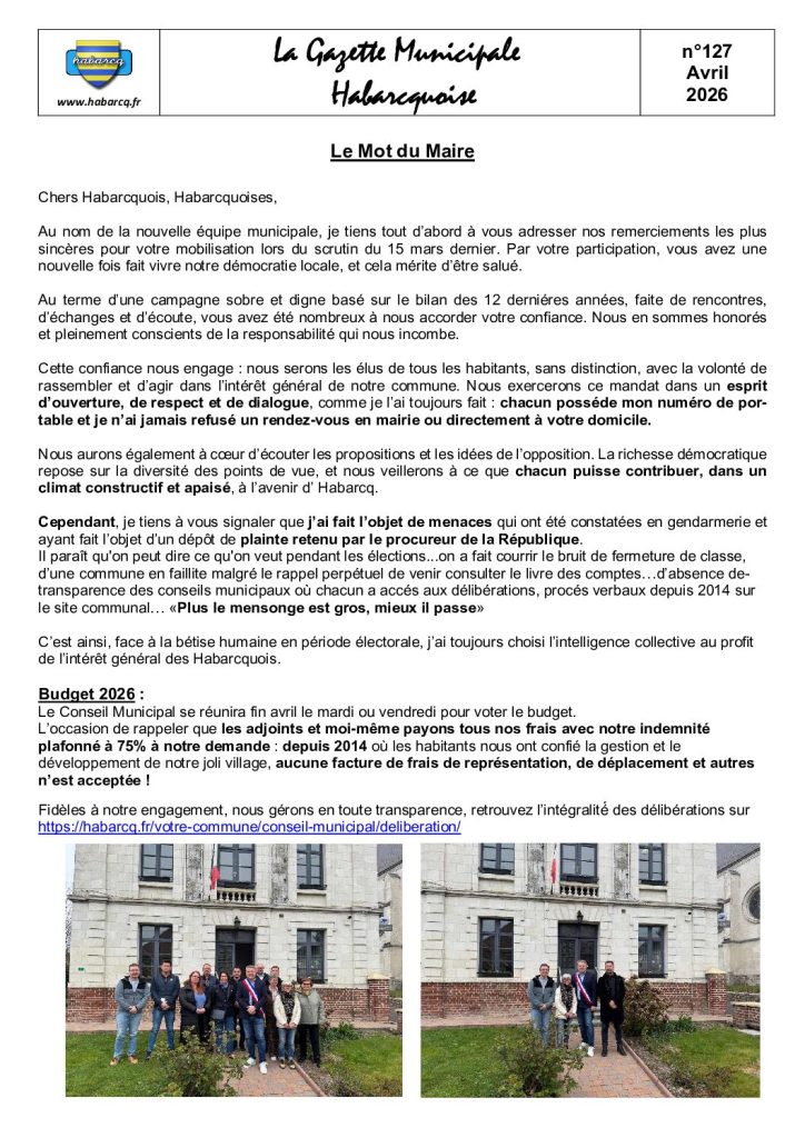 La Gazette Municipale Habarcquoise #127